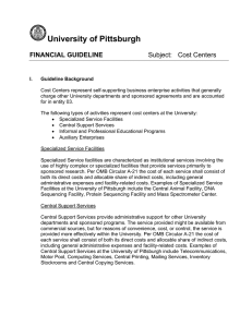 University of Pittsburgh  FINANCIAL GUIDELINE Subject: Cost