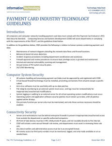 PAYMENT CARD INDUSTRY TECHNOLOGY GUIDELINES Introduction