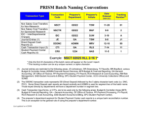 PRISM Batch Naming Conventions 