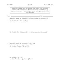 Math 1210 Quiz 9 March 28th, 2014