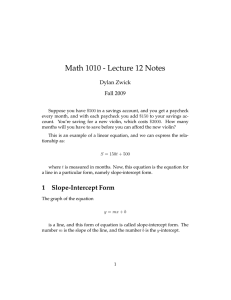 Math 1010 - Lecture 12 Notes Dylan Zwick Fall 2009