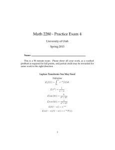 Math 2280 - Practice Exam 4 University of Utah Spring 2013