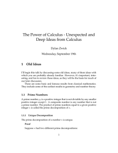 The Power of Calculus - Unexpected and Deep Ideas from Calculus 1