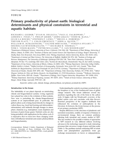 Primary productivity of planet earth: biological
