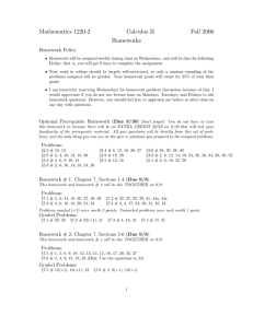 Mathematics 1220-2 Calculus II Fall 2006 Homeworks