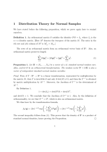 1 Distribution Theory for Normal Samples