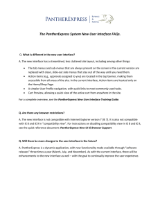 The PantherExpress System New User Interface FAQs.