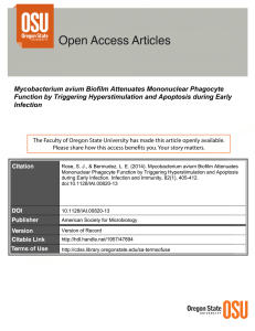 Mycobacterium avium Biofilm Attenuates Mononuclear Phagocyte
