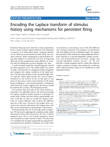 Encoding the Laplace transform of stimulus POSTER PRESENTATION Open Access