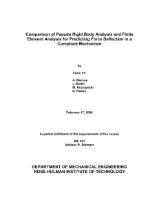Comparison of Pseudo Rigid Body Analysis and Finite