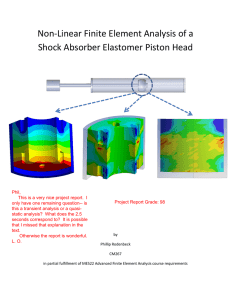 Non-Linear Finite Element Analysis of a Shock Absorber Elastomer Piston Head