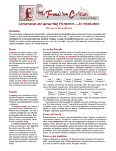 Conservation and Accounting Framework — An Introduction Introduction