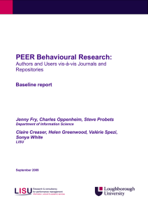 PEER Behavioural Research: Authors and Users vis-à-vis Journals and Repositories