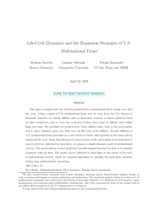 Life-Cycle Dynamics and the Expansion Strategies of U.S. Multinational Firms