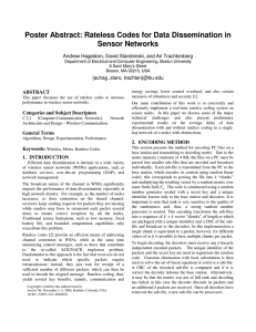Poster Abstract: Rateless Codes for Data Dissemination in Sensor Networks