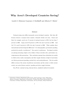 Why Aren’t Developed Countries Saving? Loretti I. Dobrescu, Laurence J. Kotliko¤