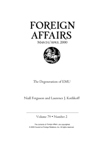 FOREIGN AFFAIRS M /A
