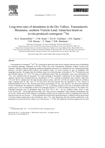 Long-term rates of denudation in the Dry Valleys, Transantarctic