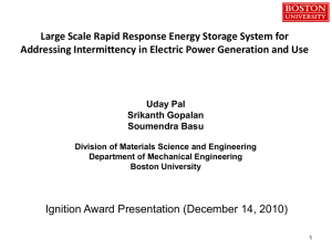 Large Scale Rapid Response Energy Storage System for