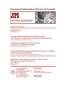 JIPS Journal of Information Privacy &amp; Security