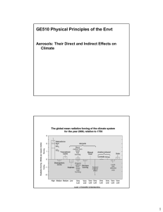 GE510 Physical Principles of the Envt 1 Climate