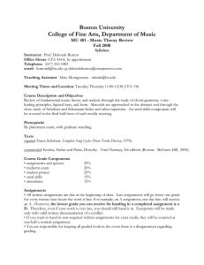 Boston University College of Fine Arts, Department of Music