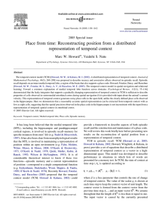 Place from time: Reconstructing position from a distributed 2005 Special issue