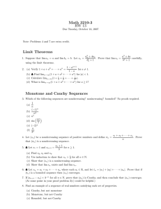 Math 3210-3 HW 13 Limit Theorems