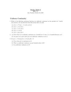 Math 3210-3 HW 17 Uniform Continuity