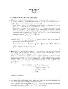 Math 3210-3 HW 22 Properties of the Riemann Integral