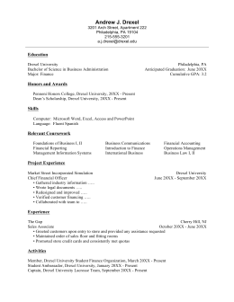 Drexel essay