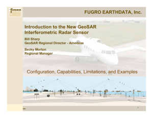FUGRO EARTHDATA, Inc. Introduction to the New GeoSAR Interferometric Radar Sensor