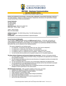 MKT309 - Business Communication Garrett, Fall 2014, Online