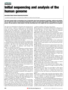 Initial sequencing and analysis of the human genome