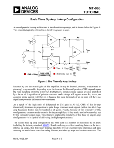 MT-063 TUTORIAL  Basic Three Op Amp In-Amp Configuration