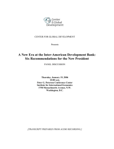 A New Era at the Inter-American Development Bank: