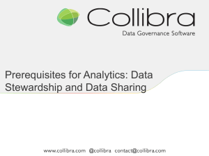 Prerequisites for Analytics: Data Stewardship and Data Sharing