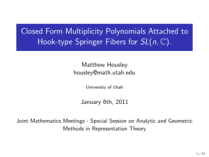 Closed Form Multiplicity Polynomials Attached to Matthew Housley
