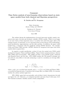 Comment: Time Series analysis of non-Gaussian observations based on state