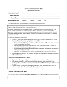Capstone Experience in the Major Application Template