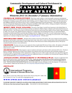 Cameroon, West Africa Community Development and Cultural Enrichment in