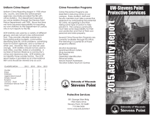 UW-Stevens Point Protective Services Crime Prevention Programs Uniform Crime Report
