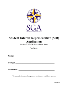 Student Interest Representative (SIR) Application