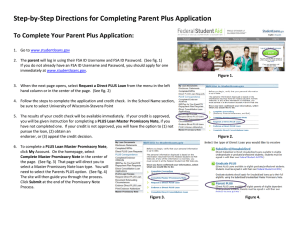Step-by-Step Directions for Completing Parent Plus Application