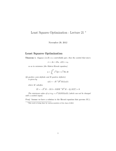 Least Squares Optimization - Lecture 21 Least Squares Optimization ∗ November 29, 2012