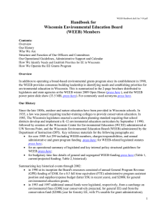 Handbook for Wisconsin Environmental Education Board (WEEB) Members