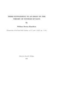 THIRD SUPPLEMENT TO AN ESSAY ON THE By William Rowan Hamilton