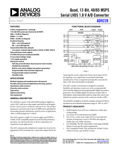 Quad, 12-Bit, 40/65 MSPS Serial LVDS 1.8 V A/D Converter AD9228 Data Sheet