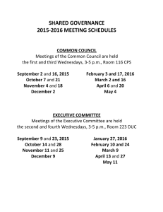 SHARED GOVERNANCE 2015-2016 MEETING SCHEDULES