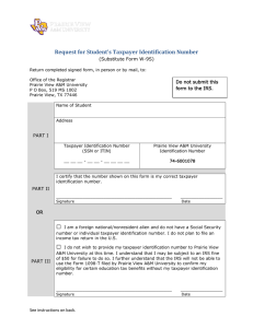 Request for Student’s Taxpayer Identification Number  (Substitute Form W-9S)